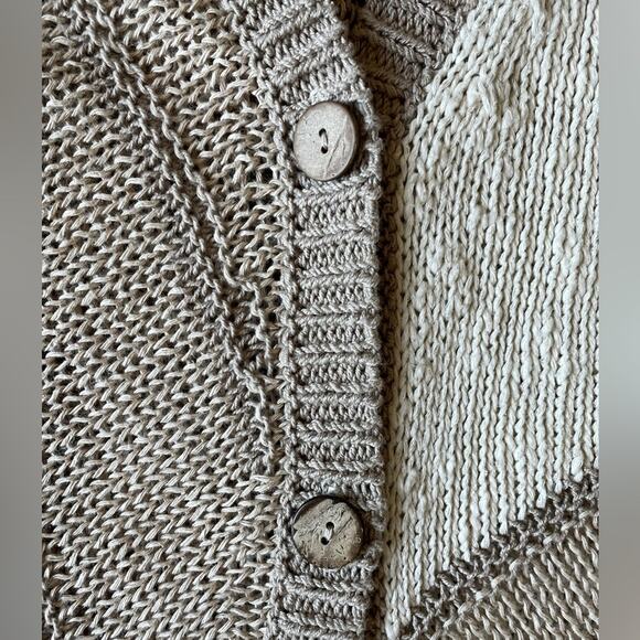 Rosie Neira Ewyn Neutral Open Knit Cardigan Vest size Medium - Picture 6 of 10